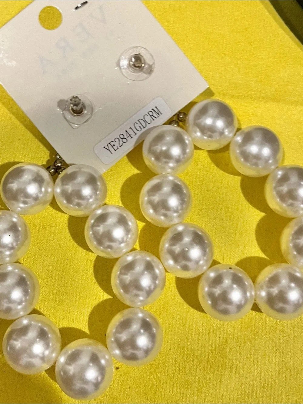 Vera Bradley Pearl Hoop Earrings in White